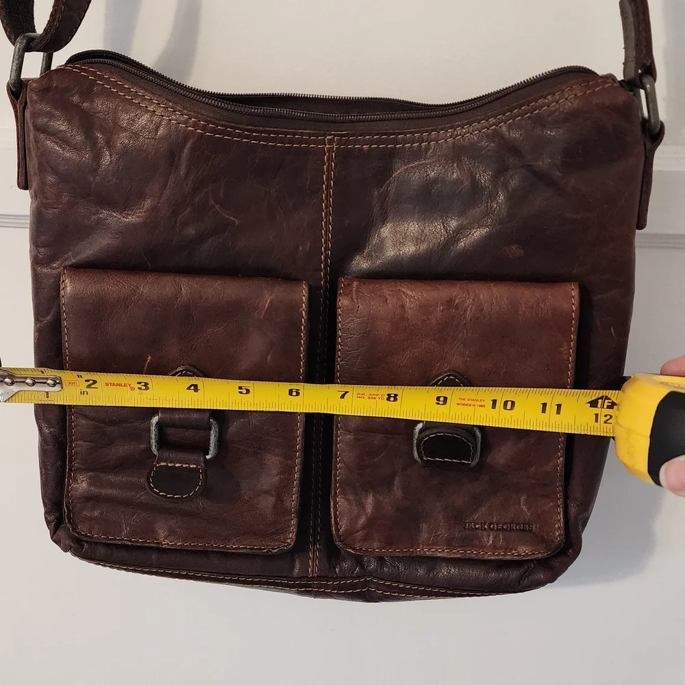 Jack Georges Voyager Hobo Crossbody Leather Bag - Picture 11 of 13